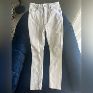 Abercrombie & Fitch The Super Skinny High Rise white jeans
